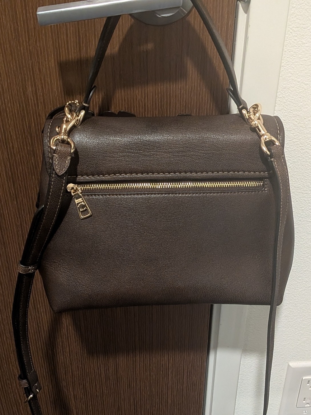Emory Top Handle Bag With Floral Applique —  Gold/Maple - Picture 6 of 13